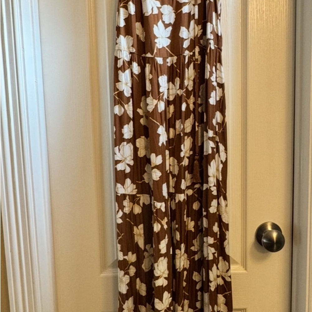Floral Brown Maxi Skirt